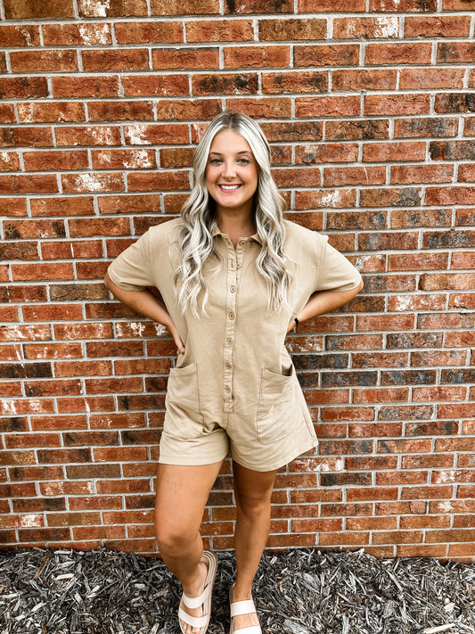 Slouchy Button-up Romper